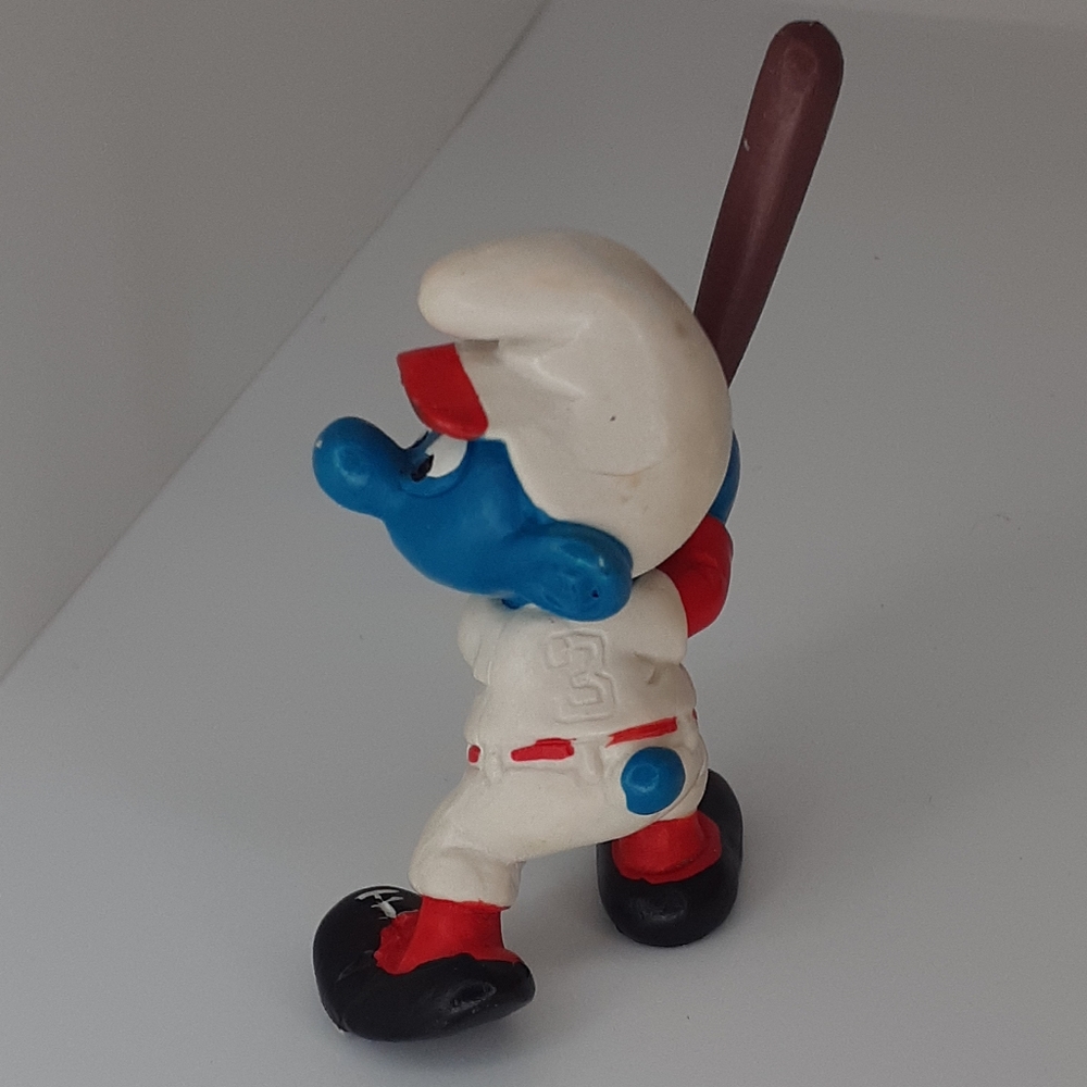 Smurfs RARE Vintage Unpainted #3 Batter Jersey Smurf Peyo Schleich Portugal